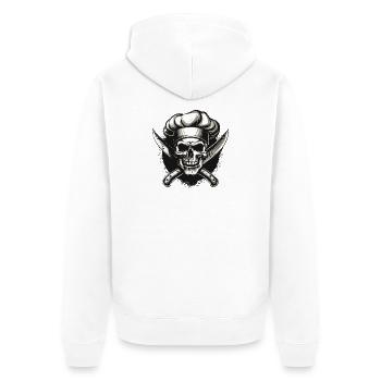 Crâne avec toque de chef - Veste à capuche bio Premium Unisexe - blanc - Dos - Thijin (182cm)