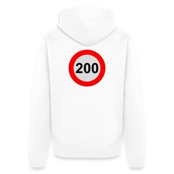 Speed limit 200 km/h - Unisex Premium Organic Zip Hoodie - white - Back - Thijin (182cm)