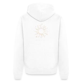 Golden Fine Line Sun 777 – Good Luck Awaits - Unisex Premium Organic Zip Hoodie - white - Back - Thijin (182cm)