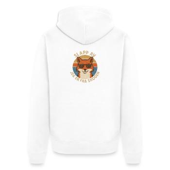 Entspann dich, Fuchs - Unisex Premium Bio Zip Hoodie - Weiß - Hinten - Thijin (182cm)