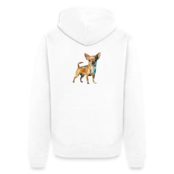 Chihuahua - Cool Low Poly  Logo - Unisex Premium Organic Zip Hoodie - white - Back - Thijin (182cm)