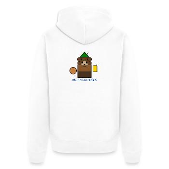 München2025 Bären-Logo - Unisex Premium Organic Zip Hoodie - white - Back - Thijin (182cm)