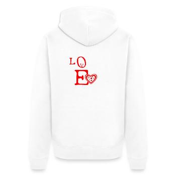 Love Heart Letters Emblem - Unisex Premium Organic Zip Hoodie - white - Back - Thijin (182cm)