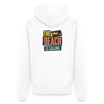 La plage vous appelle - Veste à capuche bio Premium Unisexe - blanc - Dos - Thijin (182cm)