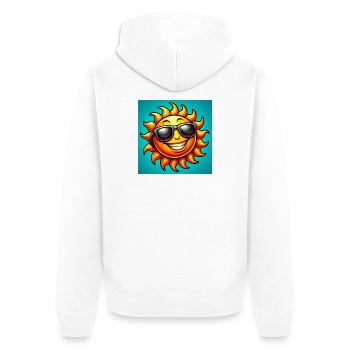 Sonne - Unisex Premium Bio Zip Hoodie - Weiß - Hinten - Thijin (182cm)