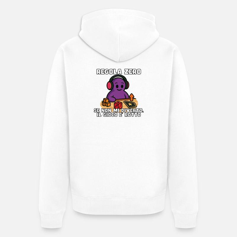 Regel Null: Spaß oder Trennung - Unisex Premium Bio Zip Hoodie - Weiß