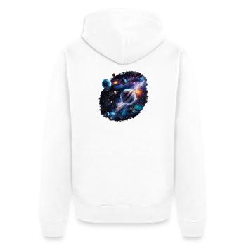 Galaktisches Planetensystem Muster - Unisex Premium Bio Zip Hoodie - Weiß - Hinten - Thijin (182cm)