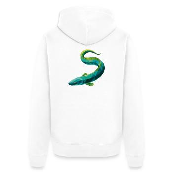 Anguille - Cool Low Poly Logo - Veste à capuche bio Premium Unisexe - blanc - Dos - Thijin (182cm)