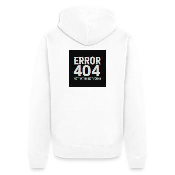 Motivation 404 Glitch Retro - Unisex Premium Bio Zip Hoodie - Weiß - Hinten - Thijin (182cm)