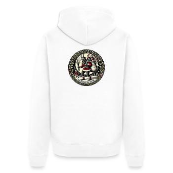 Krampus Nuit de Noël - Veste à capuche bio Premium Unisexe - blanc - Dos - Thijin (182cm)