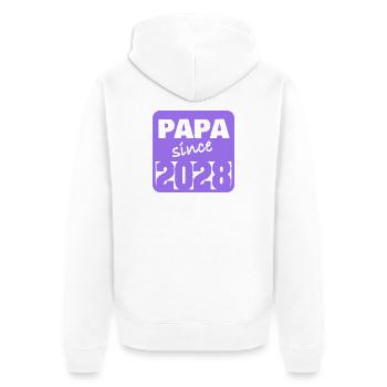 Vater 2028 - Unisex Premium Bio Zip Hoodie - Weiß - Hinten - Thijin (182cm)