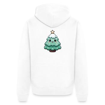 Sapin de Noël étoilé kawaii - Veste à capuche bio Premium Unisexe - blanc - Dos - Thijin (182cm)