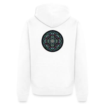 Mandala Color Wheel Center - Unisex Premium Organic Zip Hoodie - white - Back - Thijin (182cm)