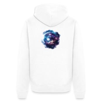 Kosmischer Wirbel Galaxie - Unisex Premium Bio Zip Hoodie - Weiß - Hinten - Thijin (182cm)