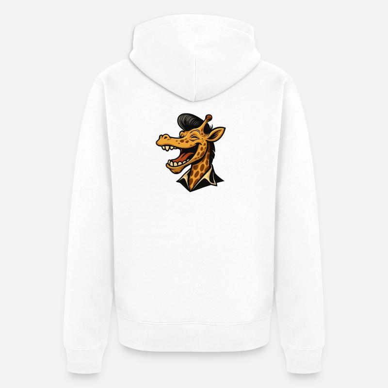 Stretch avec style – Cool Giraffe - Veste à capuche bio Premium Unisexe - blanc