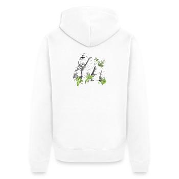 Gorilla - Unisex Premium Organic Zip Hoodie - white - Back - Thijin (182cm)