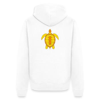 TURTLE - Unisex Premium Bio Zip Hoodie - Weiß - Hinten - Thijin (182cm)