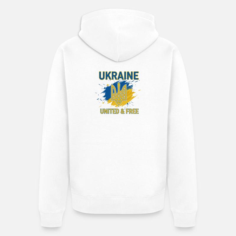 L’unité et la liberté de l’Ukraine - Veste à capuche bio Premium Unisexe - blanc
