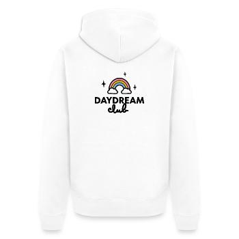 Day Dream Club logo - Unisex Premium Organic Zip Hoodie - white - Back - Thijin (182cm)