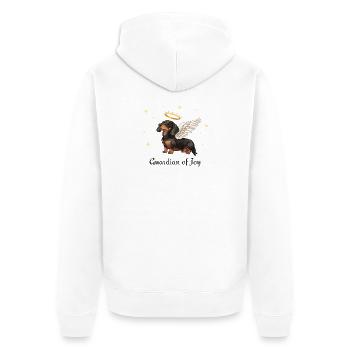 Gardien de la joie – Ange teckel - Veste à capuche bio Premium Unisexe - blanc - Dos - Thijin (182cm)