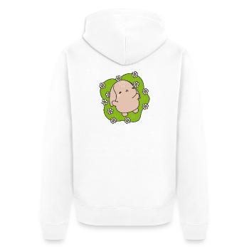 Kawaii Kaninchen unter Gänseblümchen - Unisex Premium Bio Zip Hoodie - Weiß - Hinten - Thijin (182cm)
