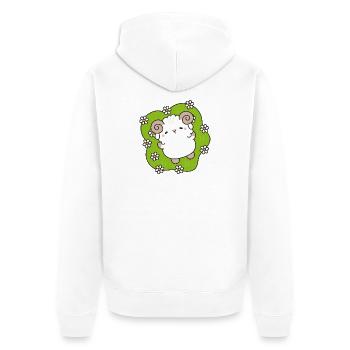 Verzauberte Schafe im Frühling - Unisex Premium Bio Zip Hoodie - Weiß - Hinten - Thijin (182cm)