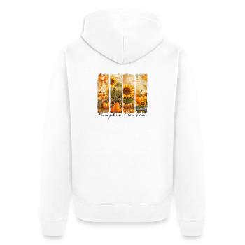 Saison des citrouilles Motif d’automne - Veste à capuche bio Premium Unisexe - blanc - Dos - Thijin (182cm)