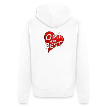 OMI IS THE BEST - Unisex Premium Organic Zip Hoodie - white - Back - Thijin (182cm)