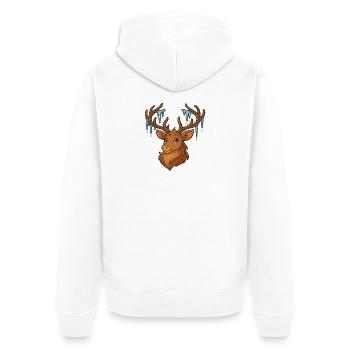 Winter deer with icicles - Unisex Premium Organic Zip Hoodie - white - Back - Thijin (182cm)