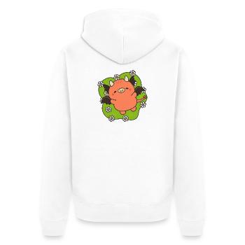Demonette des Fleurs Paisible - Veste à capuche bio Premium Unisexe - blanc - Dos - Thijin (182cm)