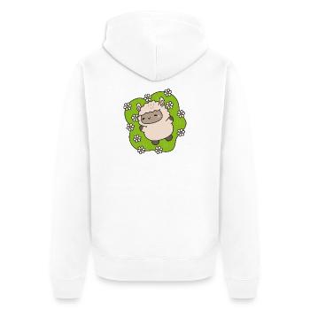 Flowering lamb dancing among daisies - Unisex Premium Organic Zip Hoodie - white - Back - Thijin (182cm)
