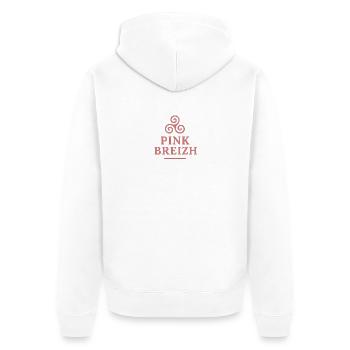 Brittany Rose Triskel - Unisex Premium Bio Zip Hoodie - Weiß - Hinten - Thijin (182cm)