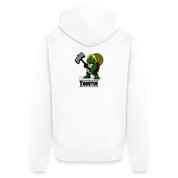 THORTUE ! (tortue super-héros) - Veste à capuche bio Premium Unisexe - blanc - Dos - Thijin (182cm)