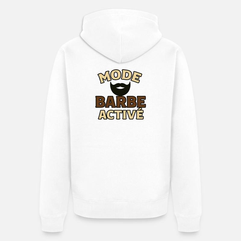Mode Barbe Active - Veste à capuche bio Premium Unisexe - blanc
