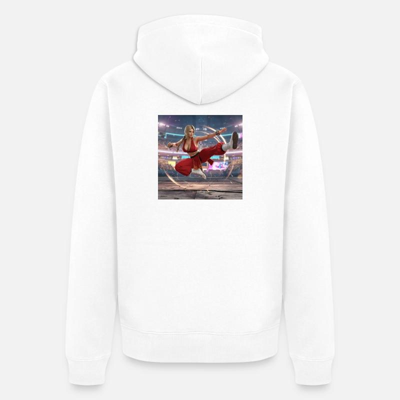 Geben Sie die Maxima ein - Unisex Premium Bio Zip Hoodie - Weiß