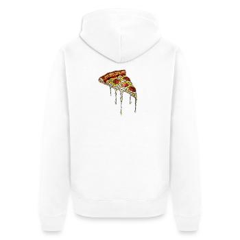 Pizza Mosaic: Artistic Stained Glass Design - Unisex Premium Organic Zip Hoodie - white - Back - Thijin (182cm)