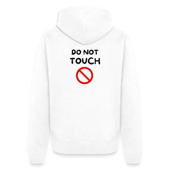 Ne pas toucher 🚫 - Veste à capuche bio Premium Unisexe - blanc - Dos - Thijin (182cm)