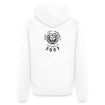 18. Geburtstag Sauvage, libre et indompté depuis 11/2007 - Veste à capuche bio Premium Unisexe - blanc - Dos - Thijin (182cm)