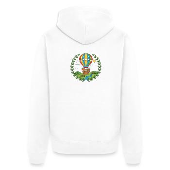Bunte Heißluftballon Tierreise - Unisex Premium Bio Zip Hoodie - Weiß - Hinten - Thijin (182cm)