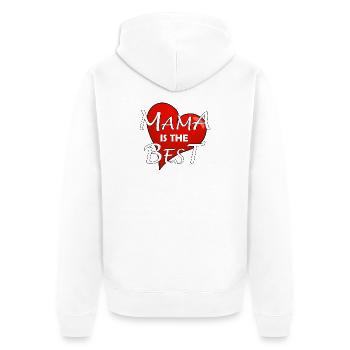 MAMA IS THE BEST - Unisex Premium Organic Zip Hoodie - white - Back - Thijin (182cm)