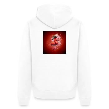 Flamant rose de Bohême avec chapeau - Veste à capuche bio Premium Unisexe - blanc - Dos - Thijin (182cm)