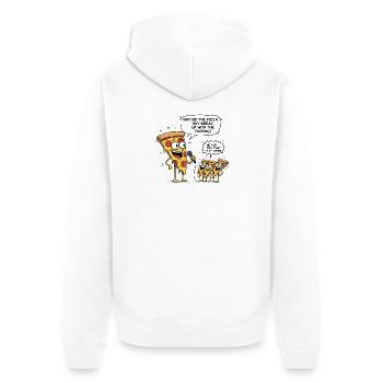 Pizza Comedy Pun – Funny Foodie Joke - Unisex Premium Organic Zip Hoodie - white - Back - Thijin (182cm)