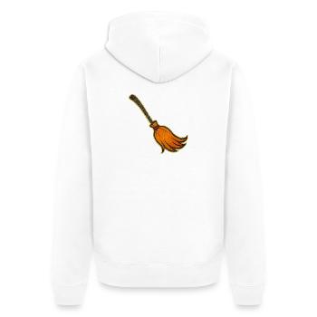 Orange Broom Magic | Witches' brooms for Halloween - Unisex Premium Organic Zip Hoodie - white - Back - Thijin (182cm)