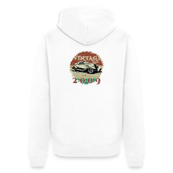 16ème Anniversaire - Classique - Millésime depuis 11/2009 - Veste à capuche bio Premium Unisexe - blanc - Dos - Thijin (182cm)