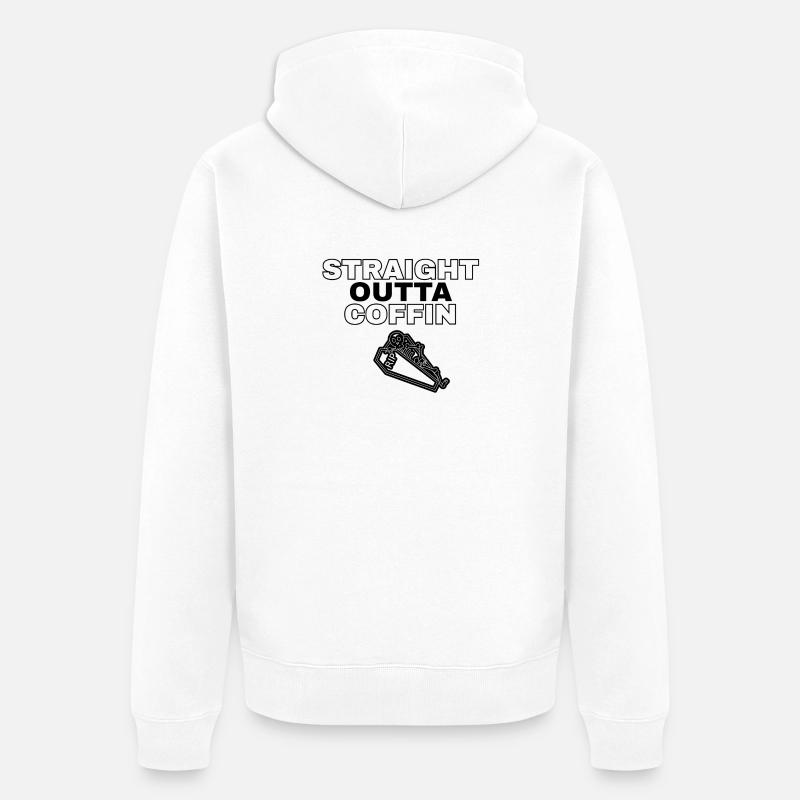 Conception de squelette de cercueil droit - Veste à capuche bio Premium Unisexe - blanc