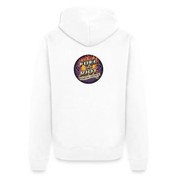 Fuel the Riot Hardcore Legends - Unisex Premium Bio Zip Hoodie - Weiß - Hinten - Thijin (182cm)