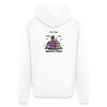Haunted Stages Skull Books Artwork - Unisex Premium Bio Zip Hoodie - Weiß - Hinten - Thijin (182cm)