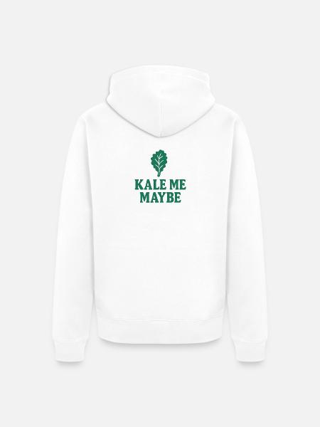 Kale Me Maybe – Lustiges Veggie Design - Unisex Premium Bio Zip Hoodie - Weiß
