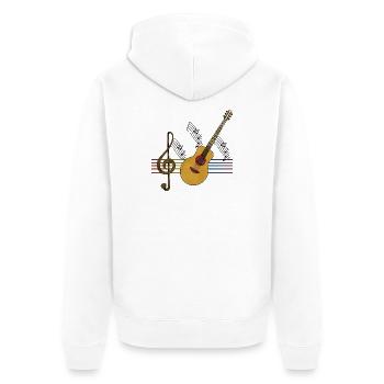 Gitarre - Unisex Premium Bio Zip Hoodie - Weiß - Hinten - Thijin (182cm)