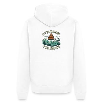 If you're monchu you're screwed - Unisex Premium Organic Zip Hoodie - white - Back - Thijin (182cm)